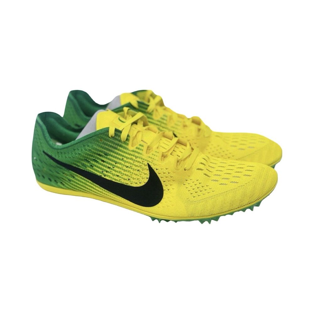 Size 12.5 Nike Zoom Victory 3 Oregon Ducks PE Yellow Men Track Spikes 920757-103